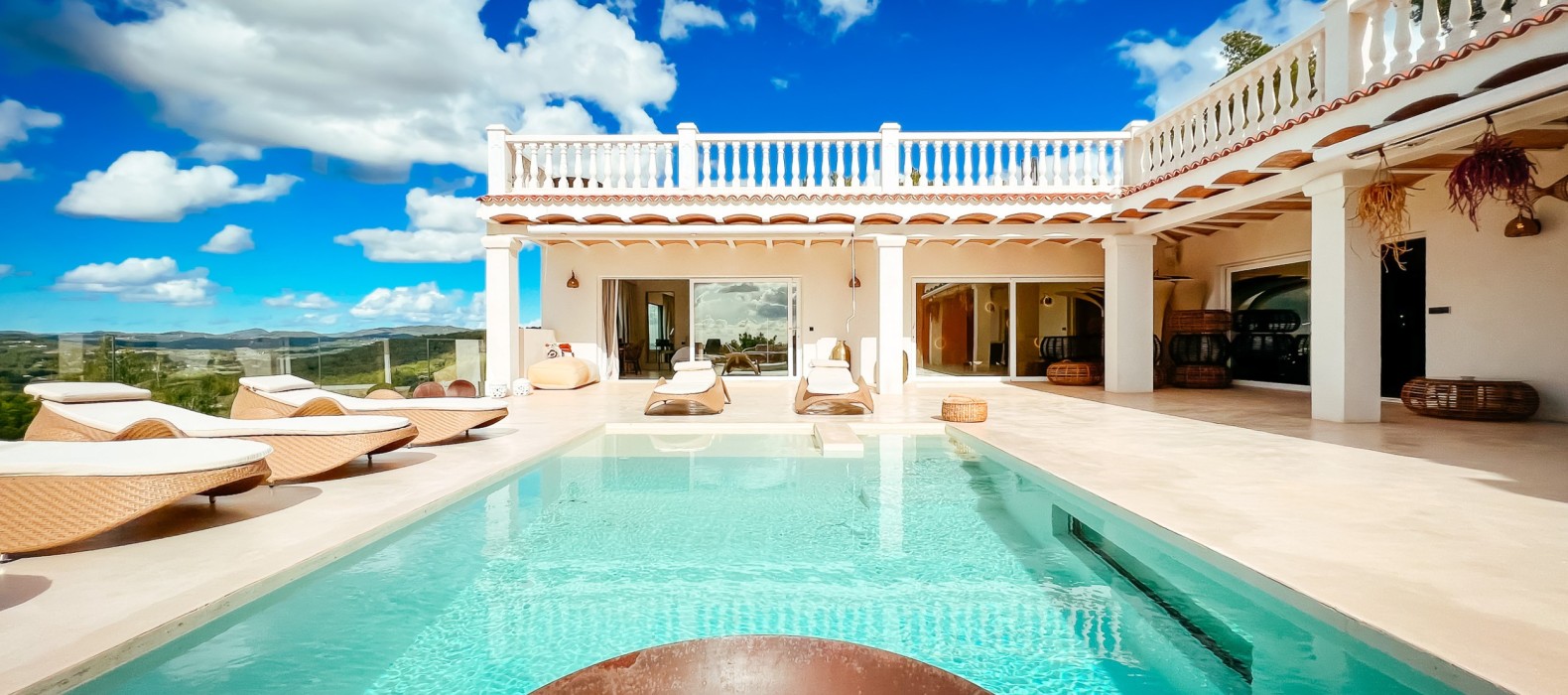 Exterior pool view of Villa The Nest Two in Ibiza
