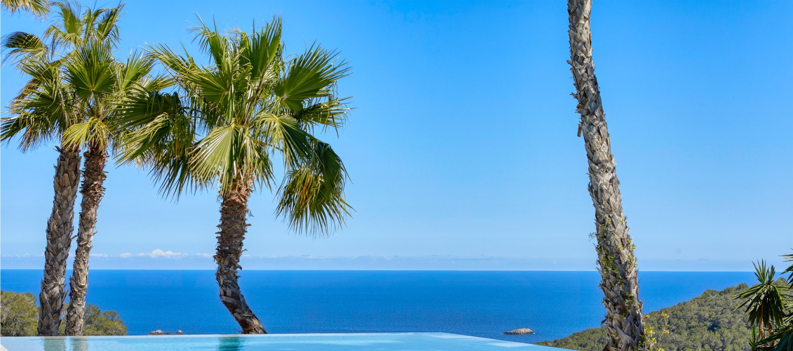 Pool sea view of Villa Wave in Ibiza