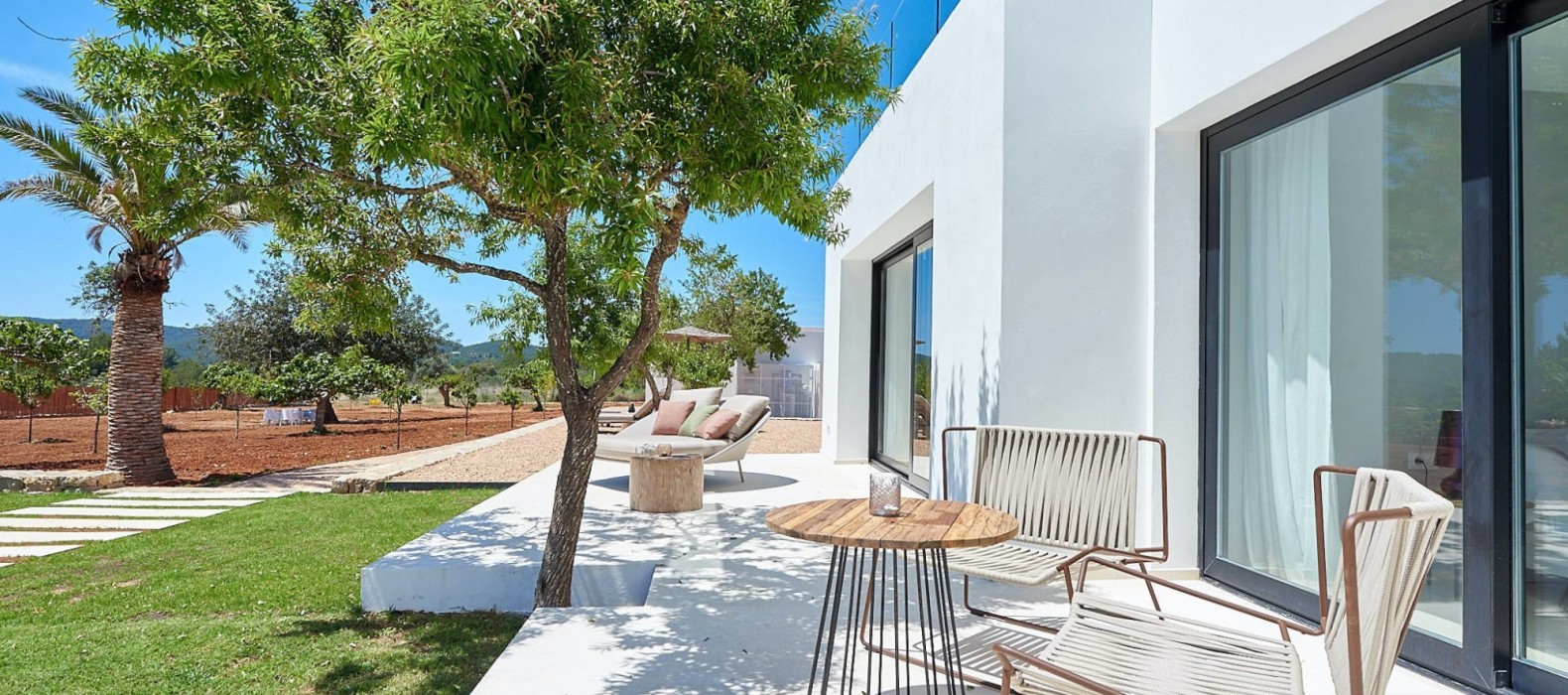 Exterior terrace view of Villa White Light in Ibiza
