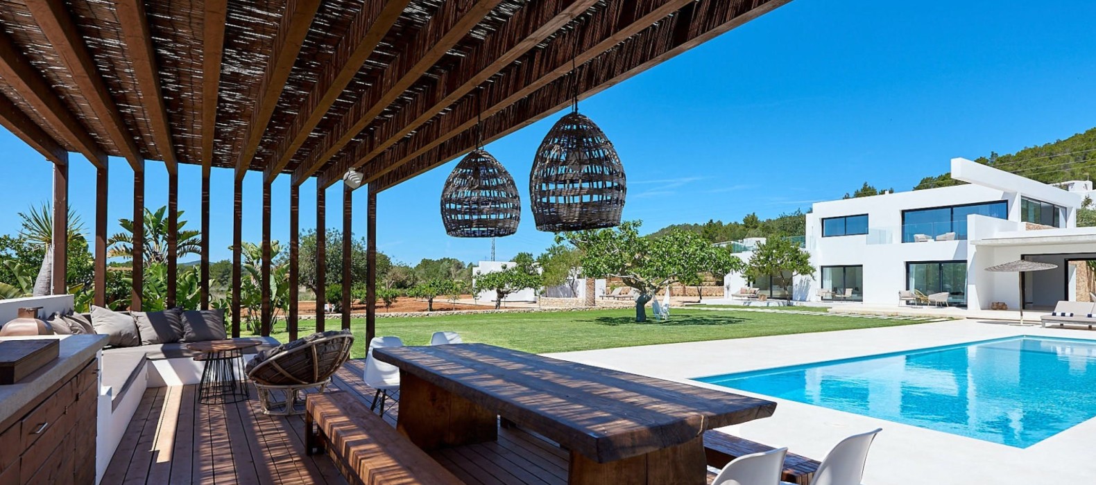 Exterior dining area of Villa White Light in Ibiza