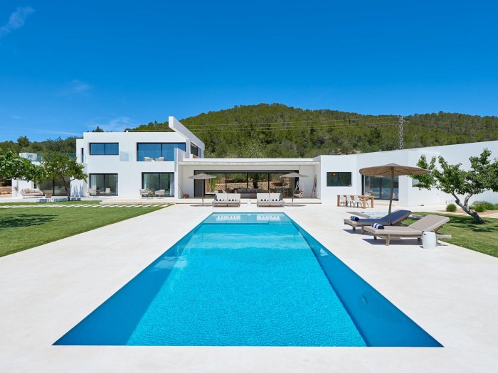 Exterior pool view of Villa White Light Ibiza