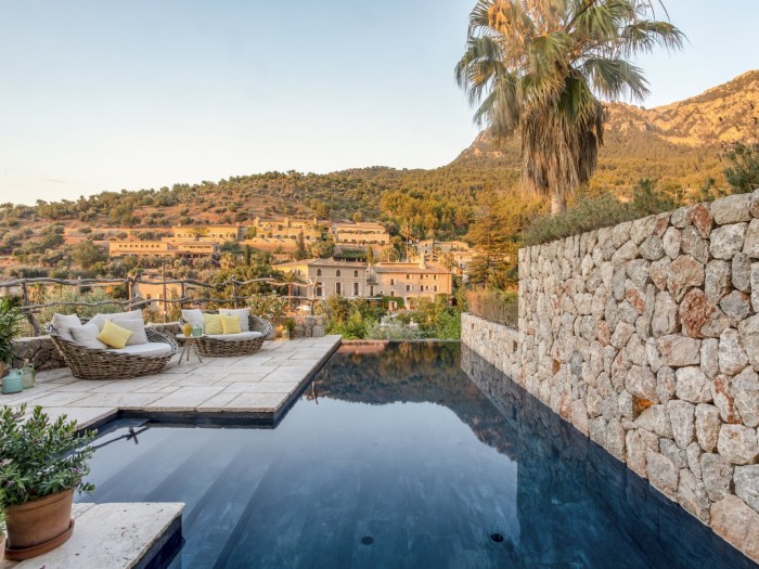 Exterior pool area of Casa Karma in Mallorca