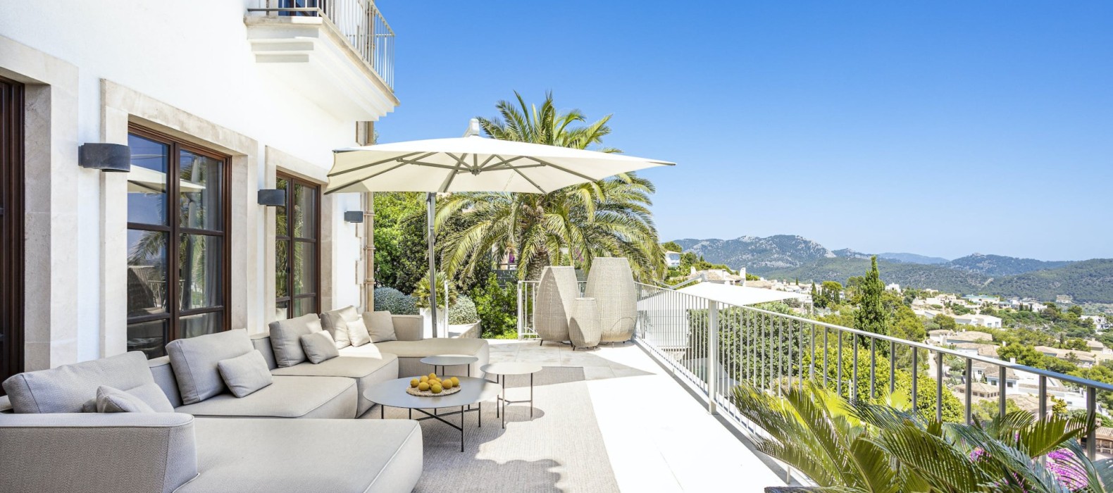 Terrace view of Finca Zircon in Mallorca