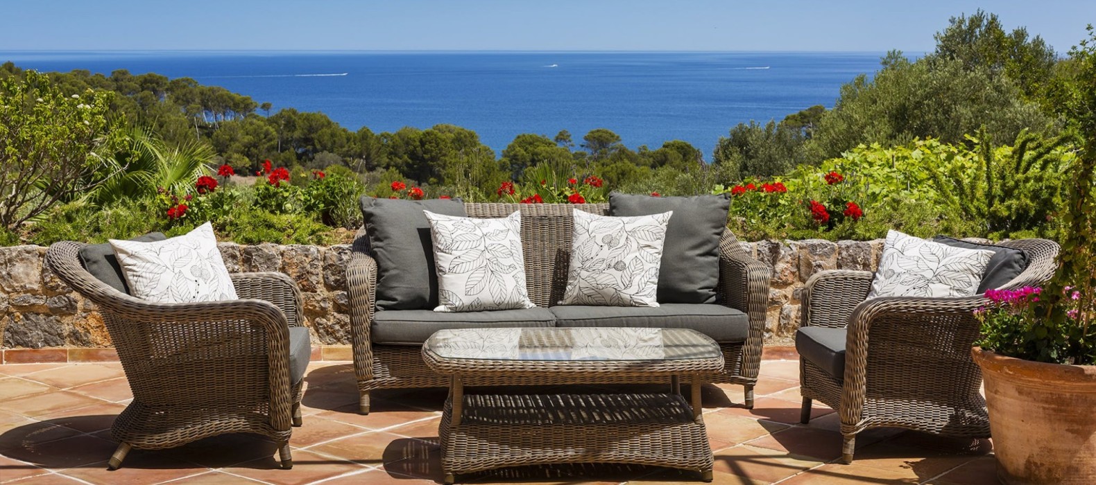 Exterior chill area of Villa Can Jungle in Mallorca