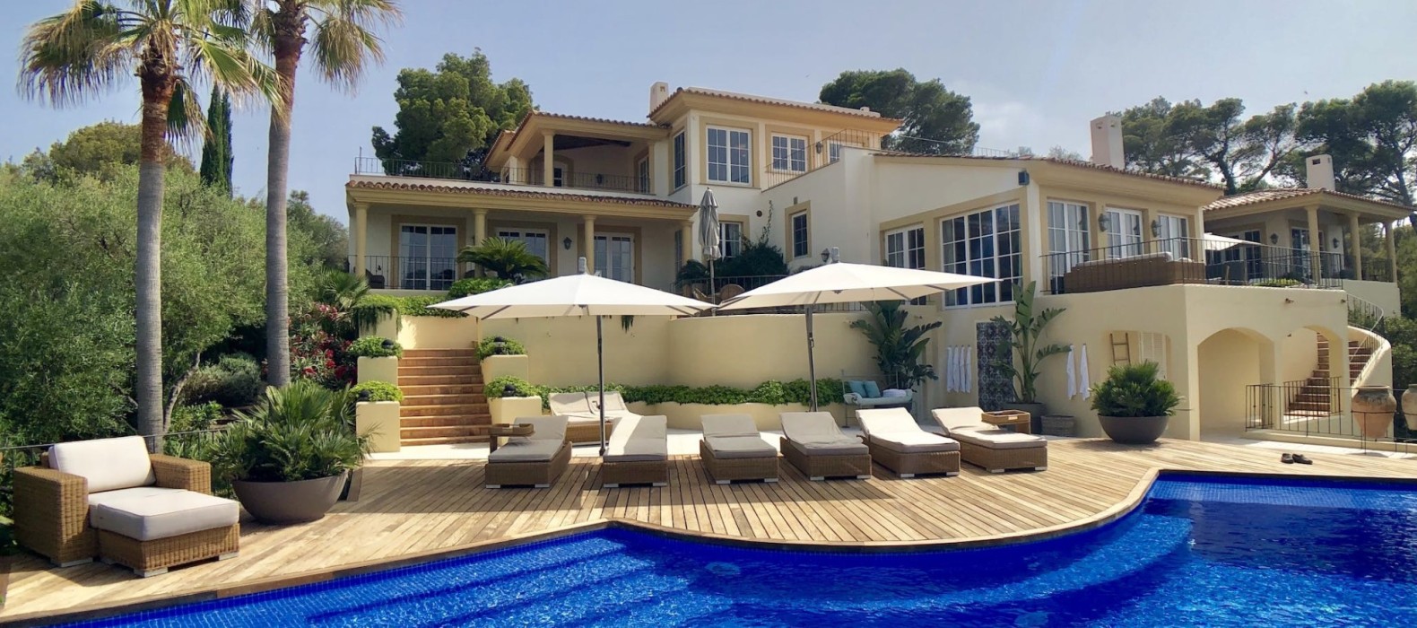 Exterior pool view of Villa Galaxy in Mallorca