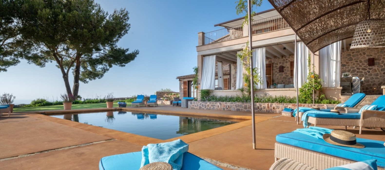 Exterior pool area of Villa Scorpio in Mallorca