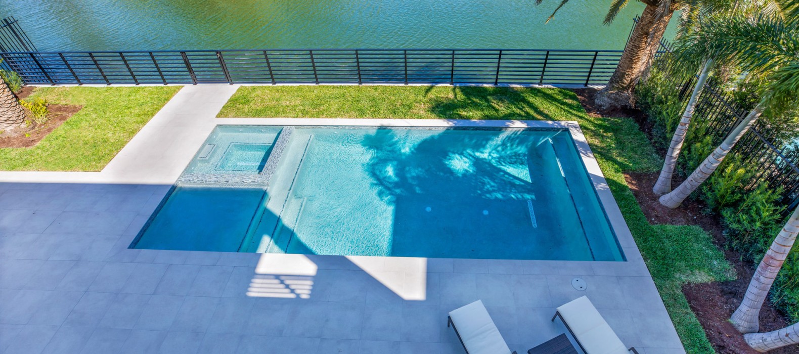 Exterior pool view of Villa Button in Miami